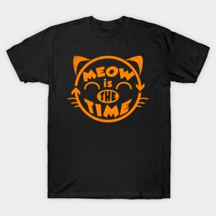 Funny Cute Cat Meow Typography Funny Saying Gift For Cat Lovers T-Shirt